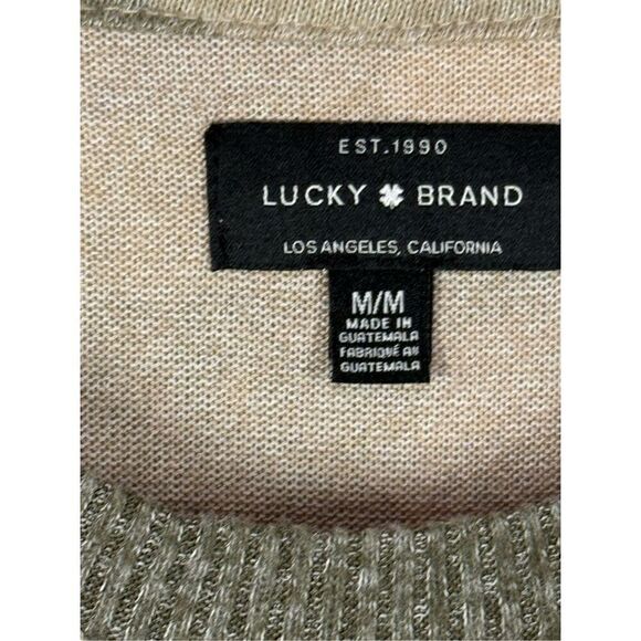 B28 - Lucky brand long sleeve camo crewneck top size medium NWT - Picture 3 of 9